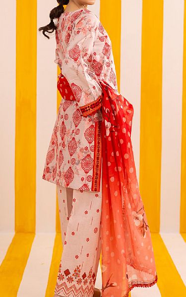 Al Zohaib Pale Pink/Red Lawn Suit | Pakistani Lawn Dress in USA- Image 2