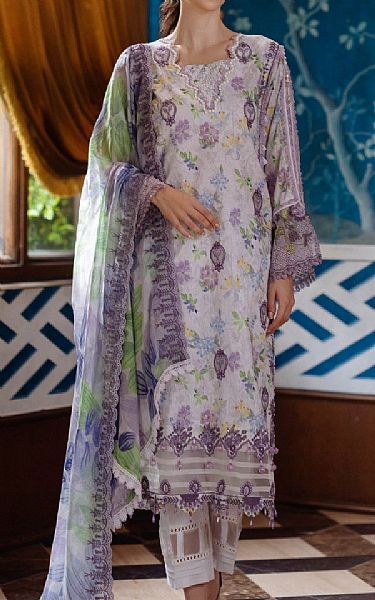 Al Zohaib Lilac/Grey Lawn Suit | Pakistani Lawn Dress in USA- Image 1