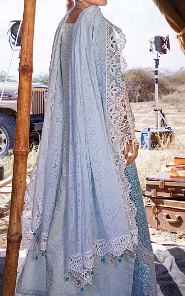 Mahiymaan Baby Blue Lawn Suit | Pakistani Lawn Suits- Image 2