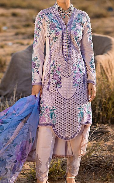 Mahiymaan Lilac Lawn Suit | Pakistani Lawn Suits- Image 1
