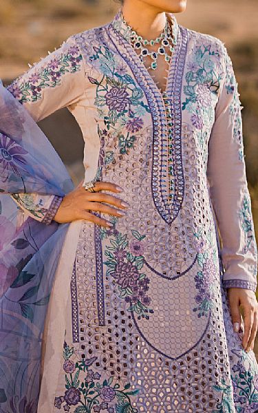 Mahiymaan Lilac Lawn Suit | Pakistani Lawn Suits- Image 2