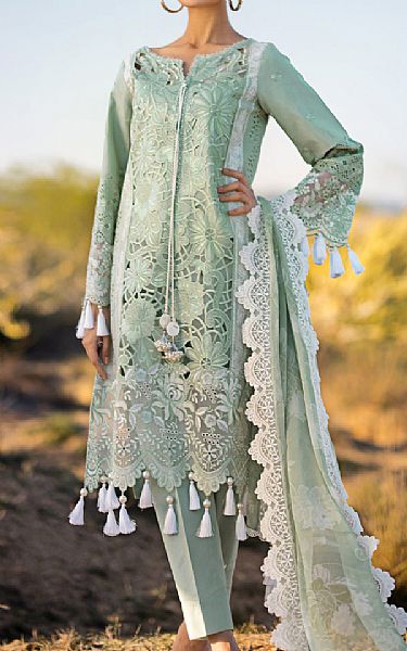 Mahiymaan Pistachio Green Lawn Suit | Pakistani Lawn Suits- Image 1