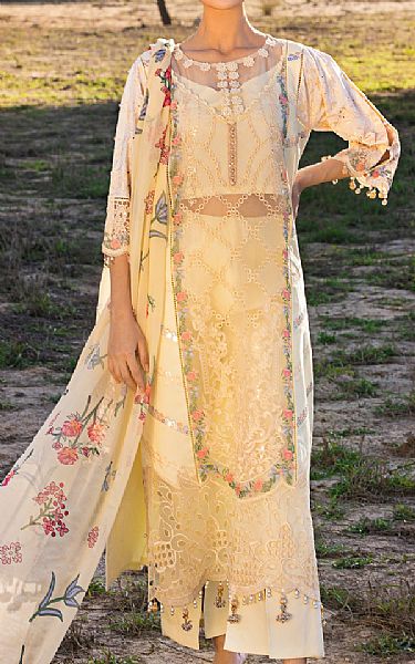 Mahiymaan Ivory Lawn Suit | Pakistani Lawn Suits- Image 1
