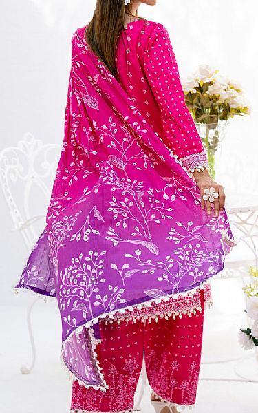 Al Zohaib Cerise Pink Lawn Suit | Pakistani Lawn Dress in USA- Image 2