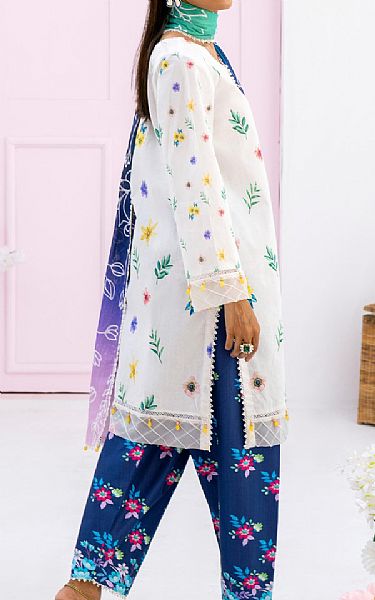 Al Zohaib Off White Lawn Suit | Pakistani Lawn Dress in USA- Image 2
