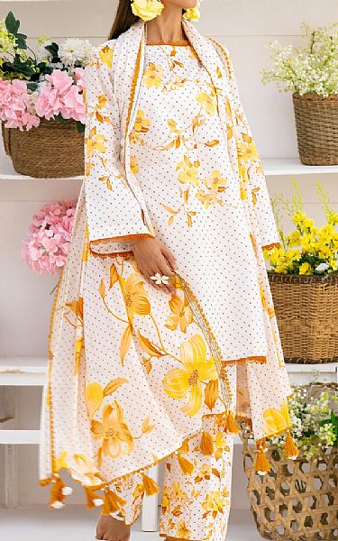 Al Zohaib Off White Lawn Suit | Pakistani Lawn Dress in USA- Image 1