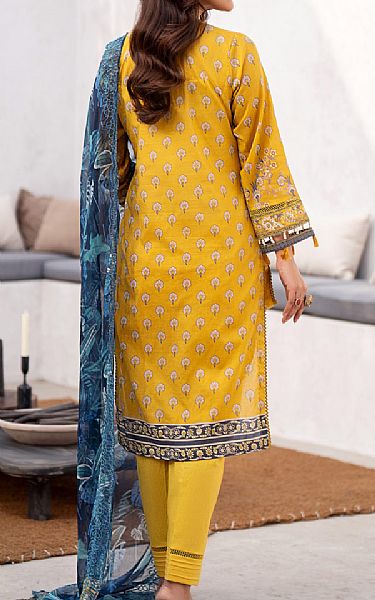 Al Zohaib Golden Yellow Cambric Suit | Pakistani Lawn Suits- Image 2