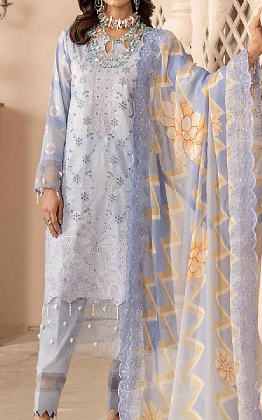 Al Zohaib Baby Blue Lawn Suit | Pakistani Lawn Dress in USA- Image 1
