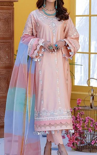 Light Peach Cotton Suit | Anamta Pakistani Winter Dresses
