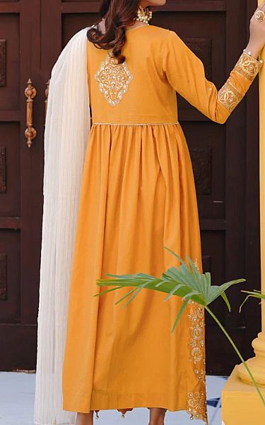 Anamta Orange Cotton Suit | Pakistani Winter Dresses- Image 2