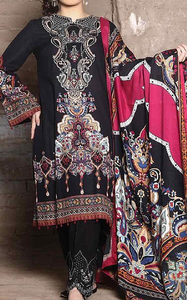 Anamta Black Khaddar Suit | Pakistani Winter Dresses- Image 1