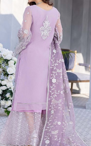 Anamta Lilac Organza Suit | Pakistani Embroidered Chiffon Dresses- Image 2
