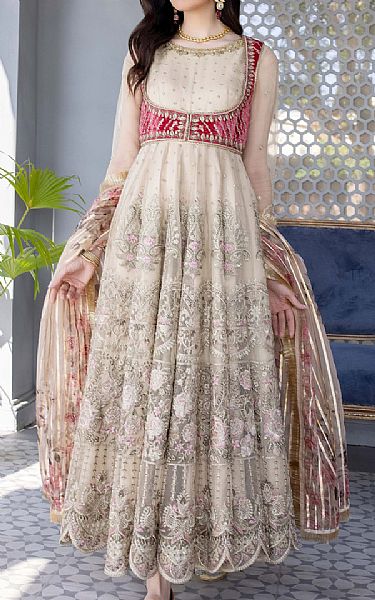 Anamta Pearl Bush Organza Suit | Pakistani Embroidered Chiffon Dresses- Image 1