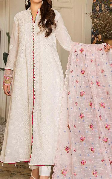 Anamta White Lawn Suit | Pakistani Lawn Suits- Image 1