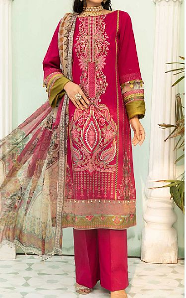 Anamta Crimson Lawn Suit | Pakistani Lawn Suits- Image 1