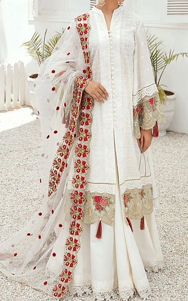 Anamta Off-white Lawn Suit | Pakistani Lawn Suits- Image 1