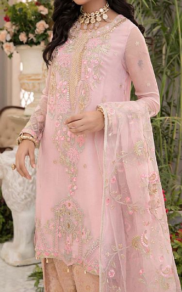 Anamta Baby Pink Chiffon Suit | Pakistani Embroidered Chiffon Dresses- Image 2