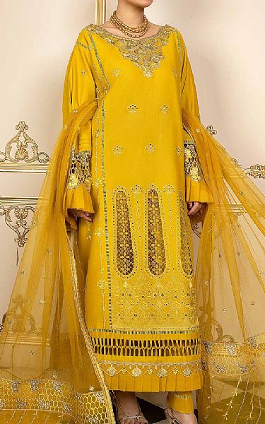Anamta Golden Yellow Lawn Suit | Pakistani Lawn Suits- Image 1