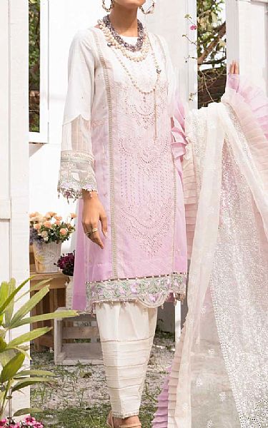 Anamta White/Lilac Lawn Suit | Pakistani Lawn Suits- Image 1