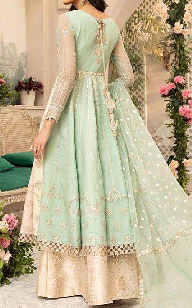 Anamta Light Green Organza Suit | Pakistani Embroidered Chiffon Dresses- Image 2