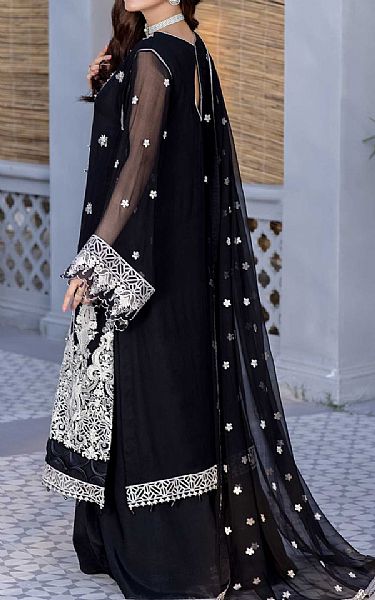 Anamta Black Chiffon Suit | Pakistani Embroidered Chiffon Dresses- Image 2