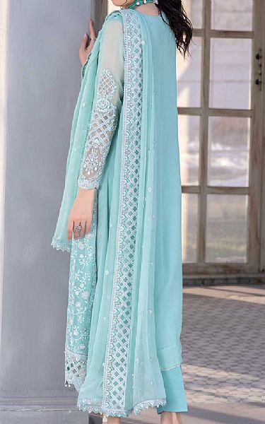 Anamta Sky Blue Chiffon Suit | Pakistani Embroidered Chiffon Dresses- Image 2