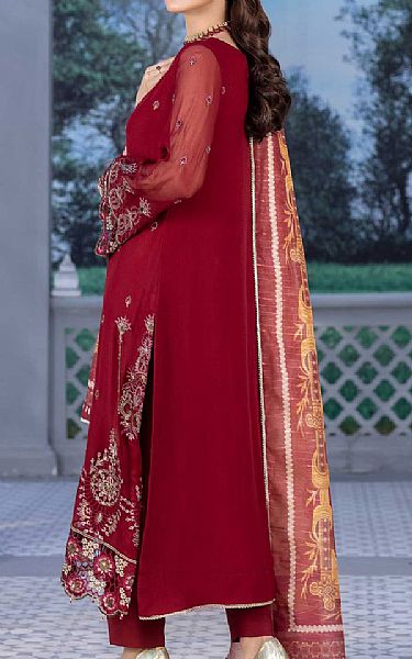 Anamta Wine Red Chiffon Suit | Pakistani Embroidered Chiffon Dresses- Image 2