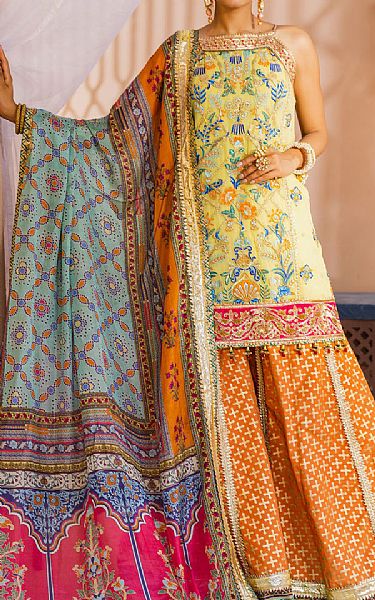 Anaya Yellow Chiffon Suit | Pakistani Embroidered Chiffon Dresses- Image 1