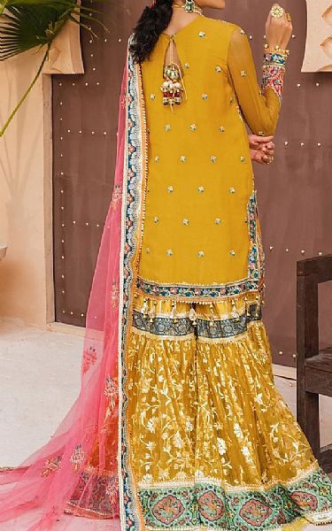 Anaya Mustard Chiffon Suit | Pakistani Wedding Dresses- Image 2