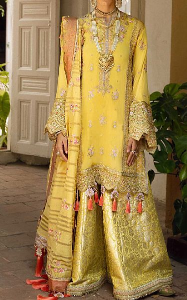 Anaya Golden Yellow Chiffon Suit | Pakistani Embroidered Chiffon Dresses- Image 1