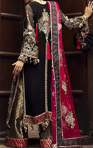 Anaya Black Chiffon Suit | Pakistani Dresses in USA- Image 2