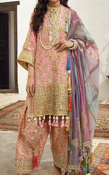 Anaya Baby Pink Chiffon Suit | Pakistani Embroidered Chiffon Dresses- Image 1