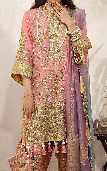 Anaya Baby Pink Chiffon Suit | Pakistani Embroidered Chiffon Dresses- Image 2