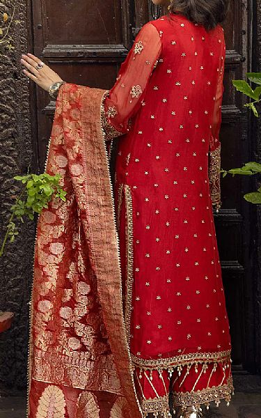 Anaya Red Chiffon Suit | Pakistani Embroidered Chiffon Dresses- Image 2