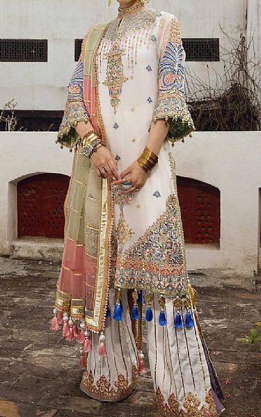 Anaya White Chiffon Suit | Pakistani Embroidered Chiffon Dresses- Image 1