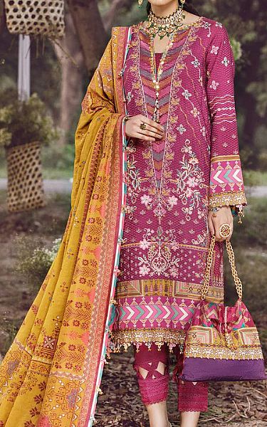 Anaya Hot Pink Linen Suit | Pakistani Winter Dresses- Image 1