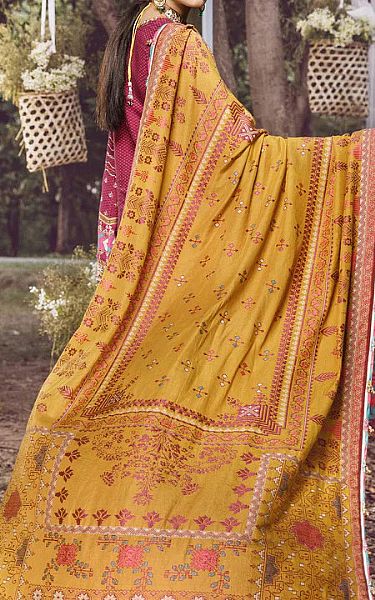 Anaya Hot Pink Linen Suit | Pakistani Winter Dresses- Image 2