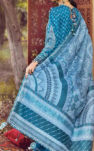 Anaya Denim Blue Linen Suit | Pakistani Winter Dresses- Image 2
