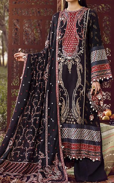 Anaya Black Linen Suit | Pakistani Winter Dresses- Image 1