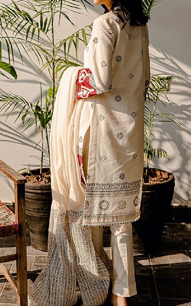 Off-white Khaddar Suit | Arz Pakistani Winter Dresses