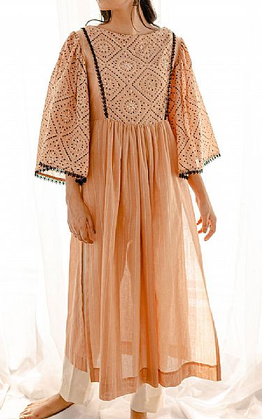 Persian Orange Khaddar Kurti | Arz Pakistani Winter Dresses