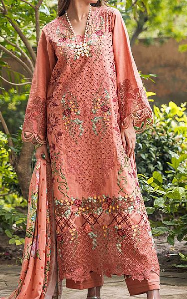 Asifa N Nabeel Peach Khaddar Suit | Pakistani Winter Dresses in USA- Image 1