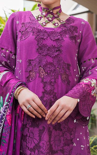 Asifa N Nabeel Violet Khaddar Suit | Pakistani Winter Dresses in USA- Image 2