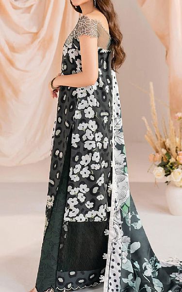 Asifa N Nabeel Charcoal Viscose Suit | Pakistani Winter Dresses in USA- Image 2