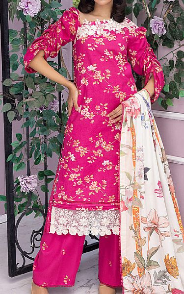 Asifa N Nabeel Hot Pink Khaddar Suit | Pakistani Winter Dresses- Image 1
