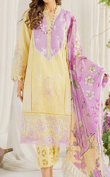 Asifa N Nabeel Yellow Lawn Suit | Pakistani Lawn Dress in USA- Image 1
