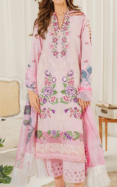 Asifa N Nabeel Pink Lawn Suit | Pakistani Lawn Dress in USA- Image 1