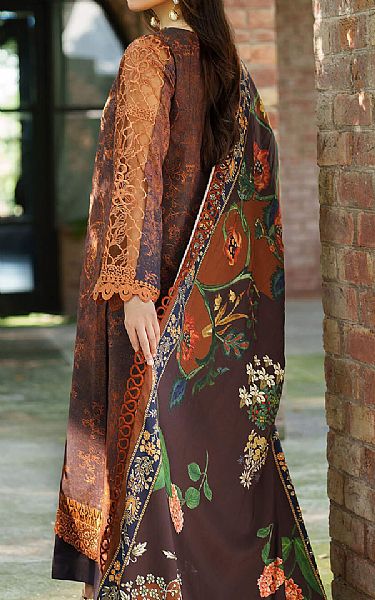 Asifa N Nabeel Brown/Black Viscose Suit | Pakistani Winter Dresses in USA- Image 2