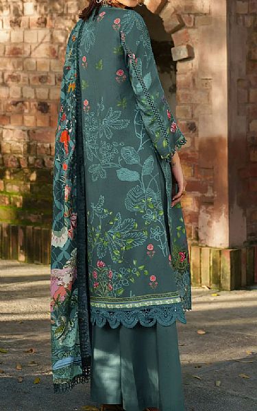 Asifa N Nabeel Teal Viscose Suit | Pakistani Winter Dresses in USA- Image 2