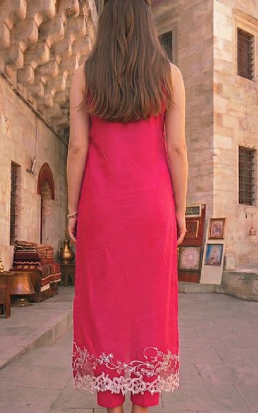 Asifa N Nabeel Hot Pink Lawn Suit | Pakistani Lawn Dress in USA- Image 2